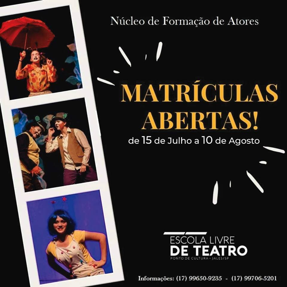 Ponto de Cultura Escola Livre de Teatro abre matrículas para curso de formação de atores