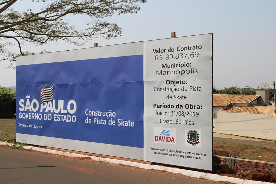Marinópolis inicia obra para construção de pista de skate