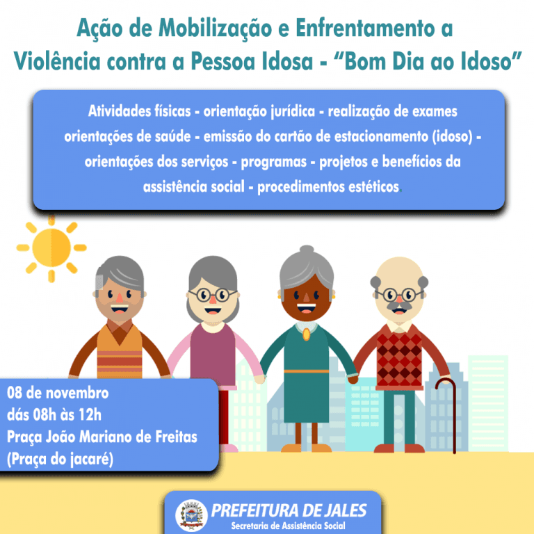 Jales: Dia do Idoso será comemorado com ação de mobilização na Praça João Mariano de Freitas