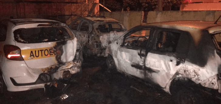 Incêndio atinge estacionamento de autoescola em Santa Fé do Sul