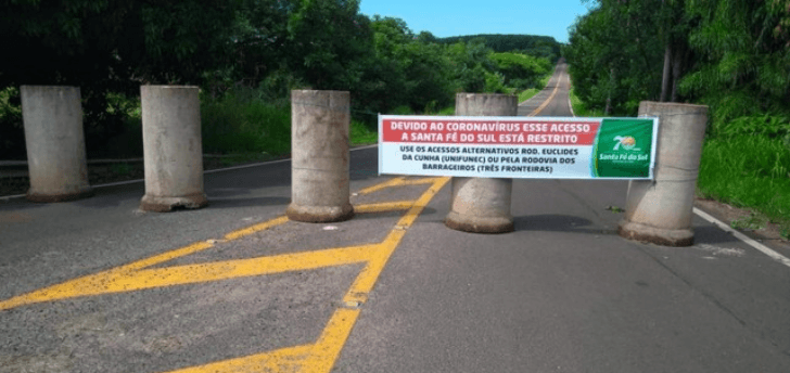 Santa Fé do Sul restringe entradas por causa do coronavírus e monitora outros acessos à cidade