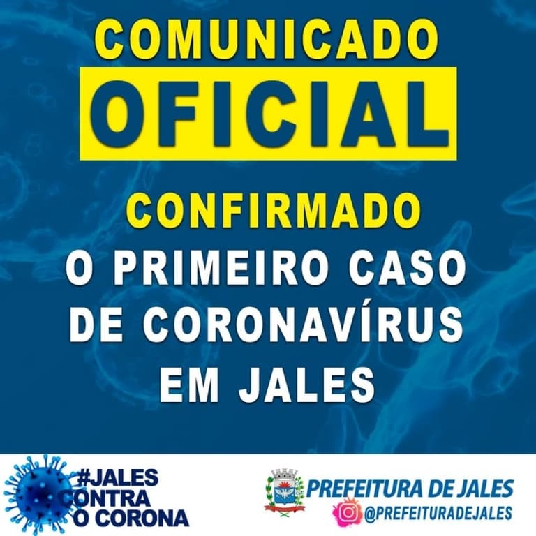 Jales confirma primeiro caso positivo de Coronavírus