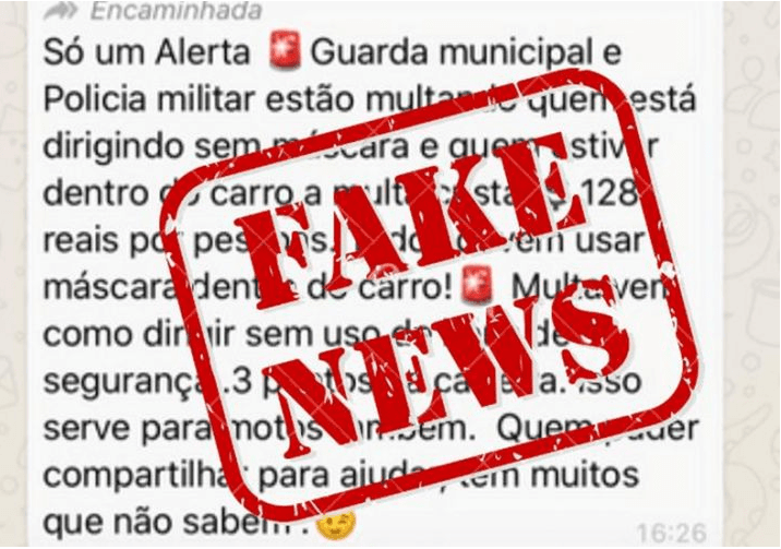 Polícia Militar não está multando motorista que estiver dirigindo sem máscara