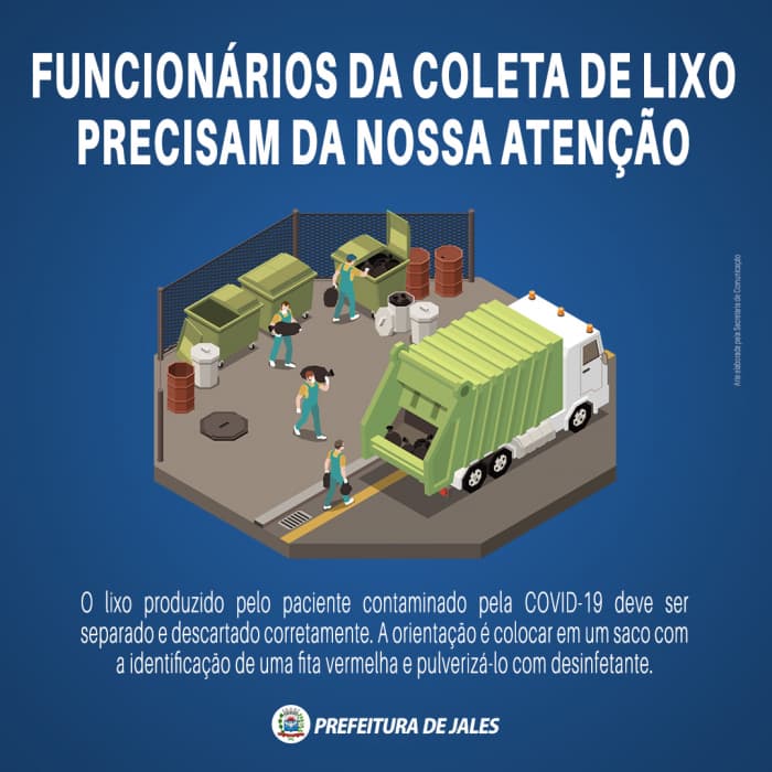 Prefeitura de Jales orienta sobre descarte correto de lixo durante a pandemia