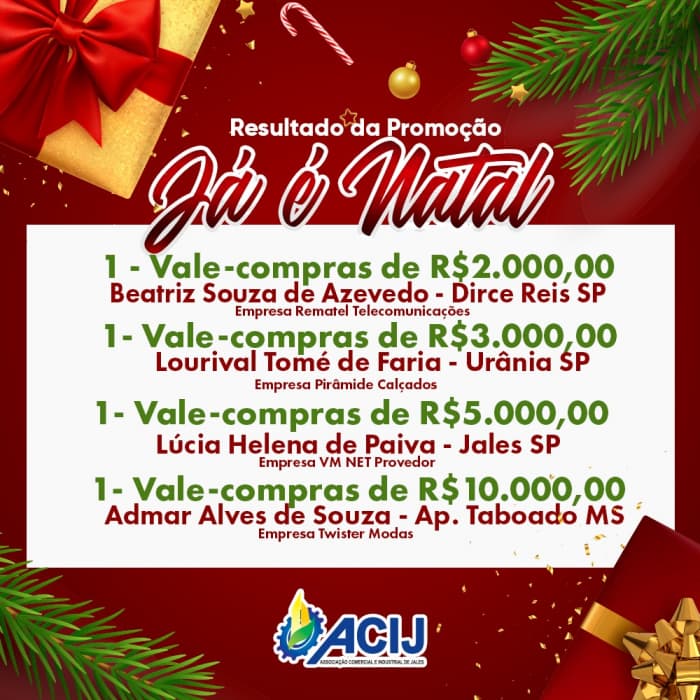 Maioria dos ganhadores da promoção Já é Natal é da região