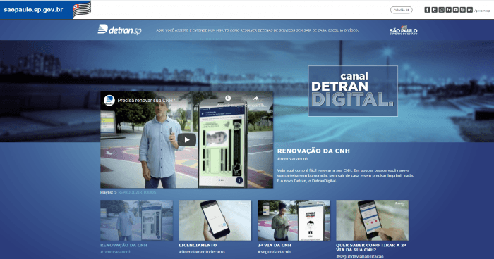 Tutoriais explicam passo a passo dos serviços digitais do Detran.SP