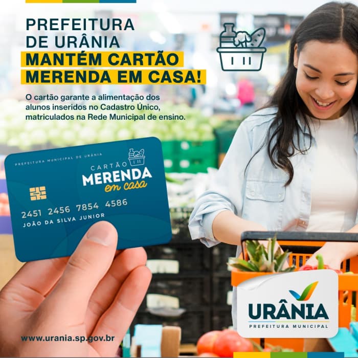 Urânia mantém pagamento de benefício Merenda em Casa aos alunos da Rede Municipal de Ensino