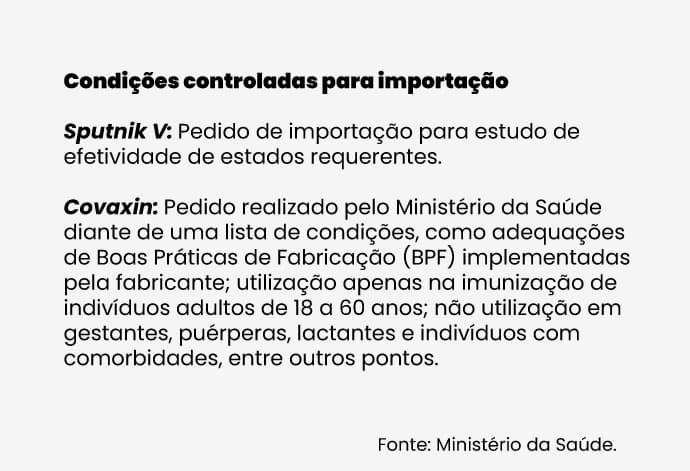 Especialistas avaliam a constitucionalidade da importação das vacinas Sputnik V e Covaxin