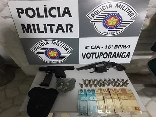 Votuporanga: dois homens e uma mulher são presos com armas e drogas