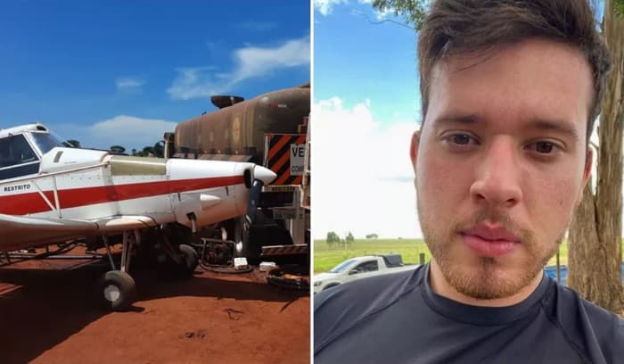 Rapaz morre após avião agrícola pilotado pelo pai o acertar durante aterrisagem
