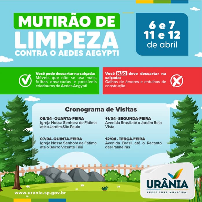 Mutirão de Combate à Dengue está sendo realizado em Urânia