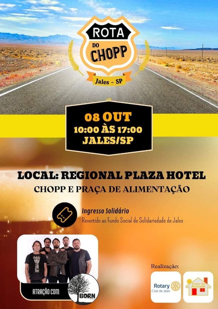 Rotary Club de Jales e Casa da Amizade vão realizar Rota do Chopp em prol do Fundo Social de Solidariedade