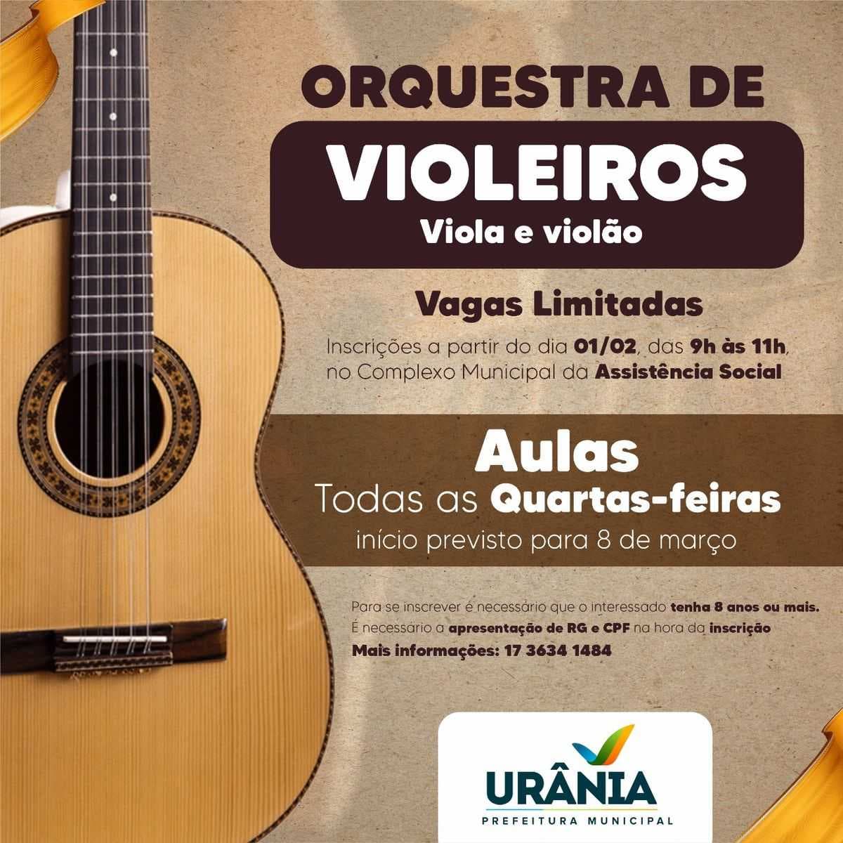 Orquestra de Violeiros de Urânia abre novas turmas