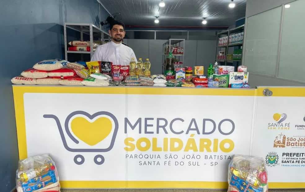 Criado por paróquia, mercado solidário ajuda famílias de baixa renda em Santa Fé do Sul