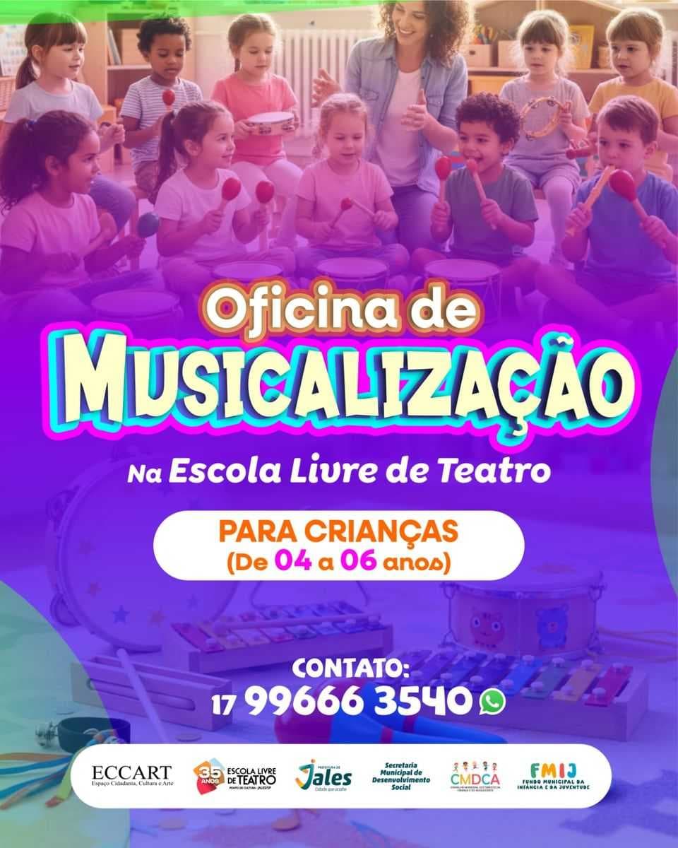 Primeira Infância em foco: Escola Livre de Teatro de Jales abre inscrições para nova turma de Musicalização Infantil